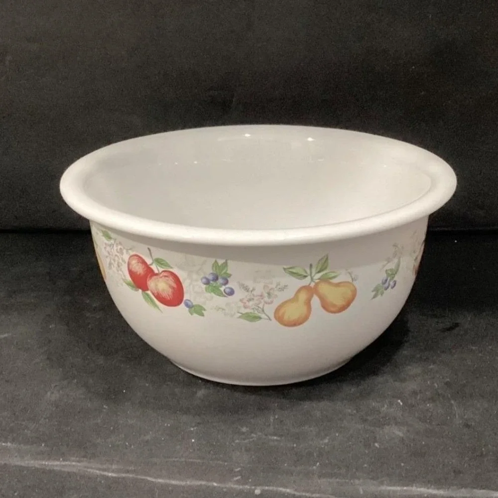 Corelle Coordinates Chutney Mixing Bowl, 2 Quart Stoneware Vintage Fruit Pattern